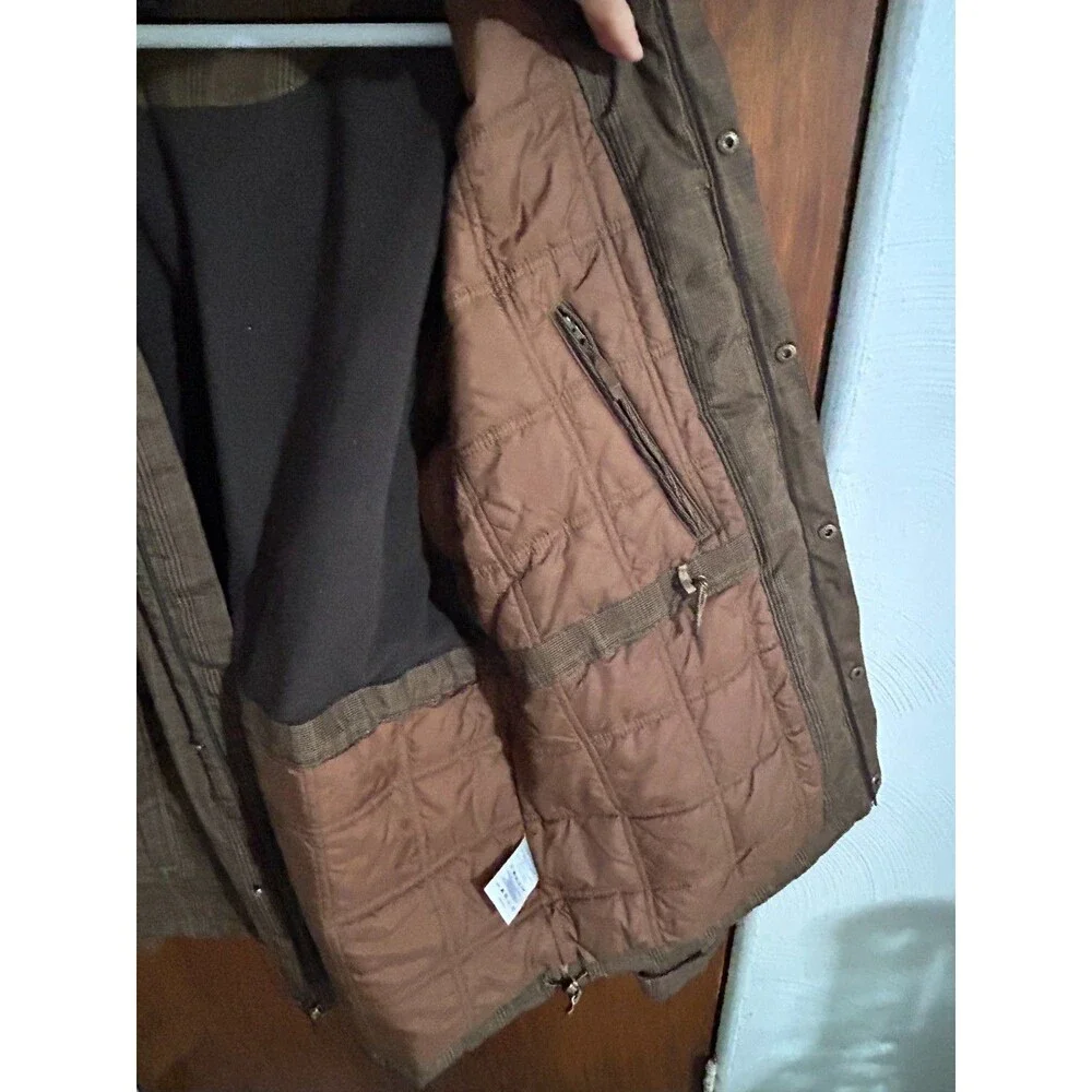 Lands' End Men's sz LT Brown Plaid Parka Jacket Coat - Picture 5 of 7